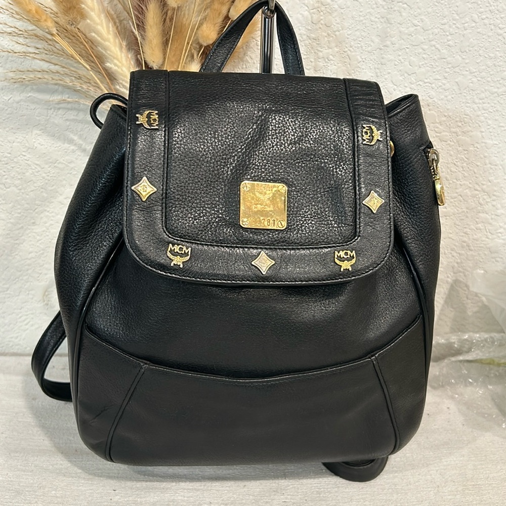 Authentic MCM Nuovo Leather bag pack with adjustable  strap